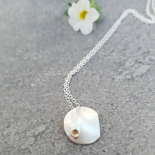 Full Moon / citrine / necklace