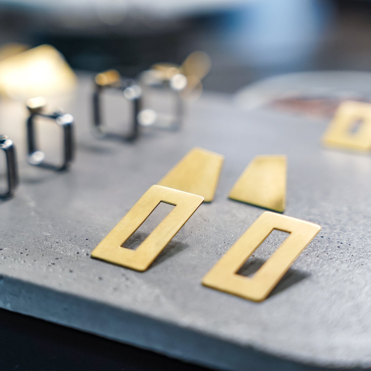 Earrings windows brass