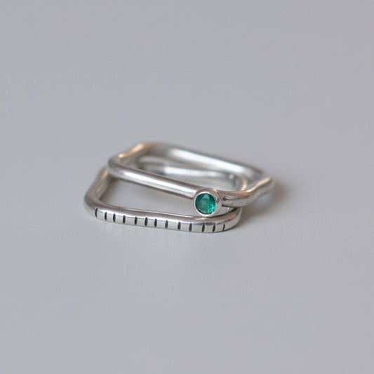 2-in-1 green onyx / square / ring
