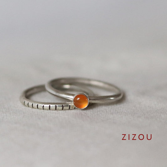 2-in-1 carnelian / round / ring