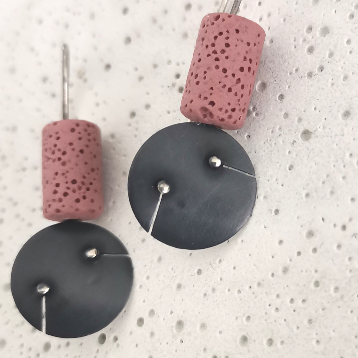 Geometric day / Rose / earrings