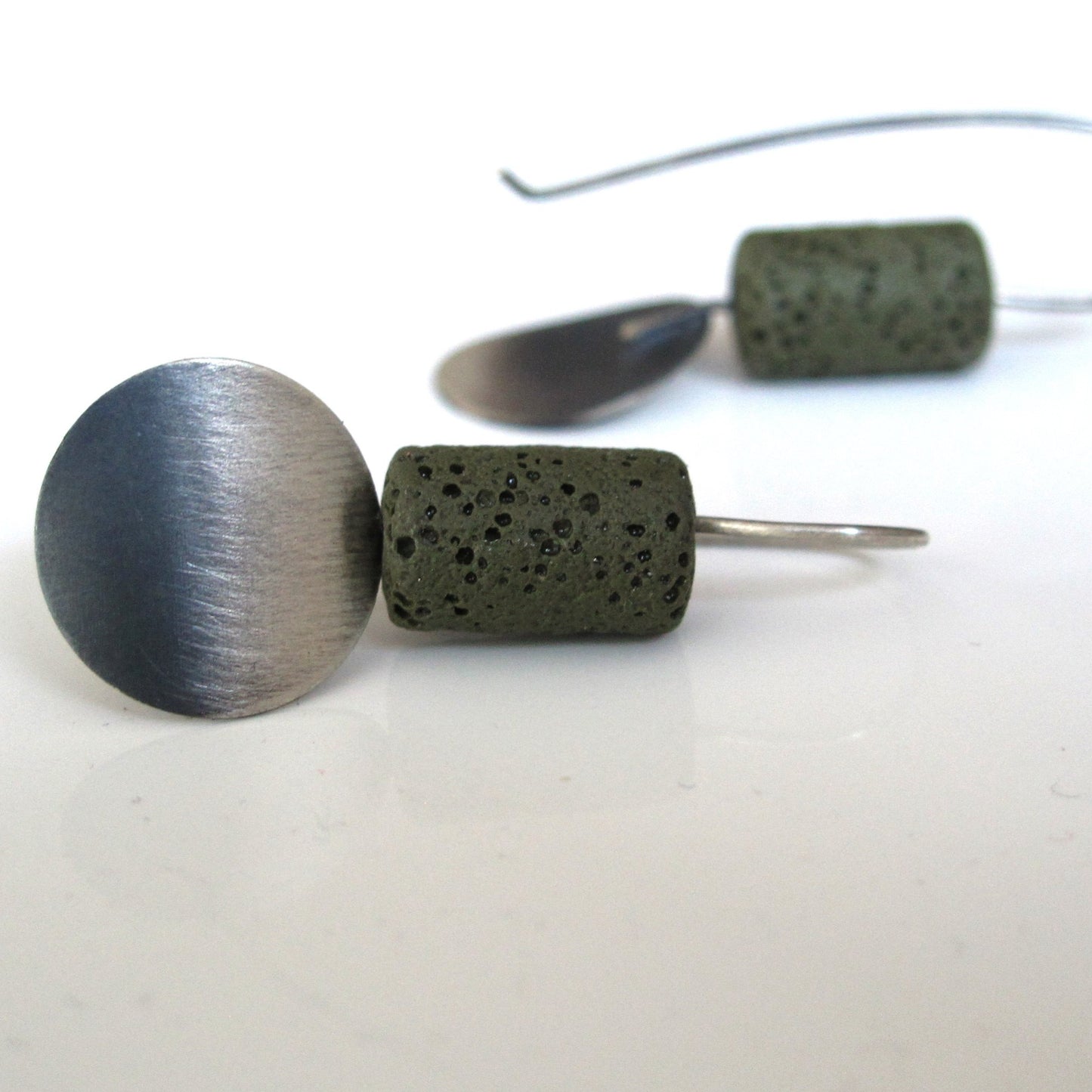 Geometric day / Deep green! / earrings