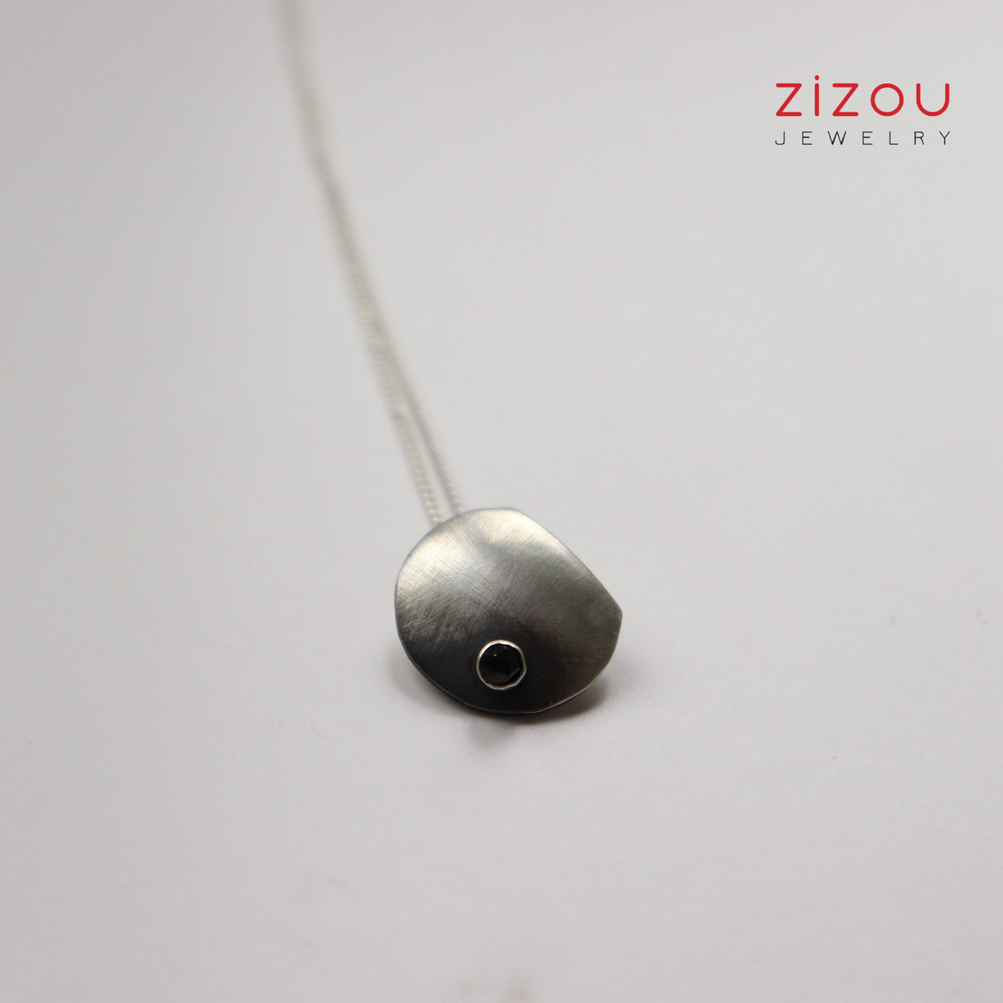 The Moon / Black spinel / necklace