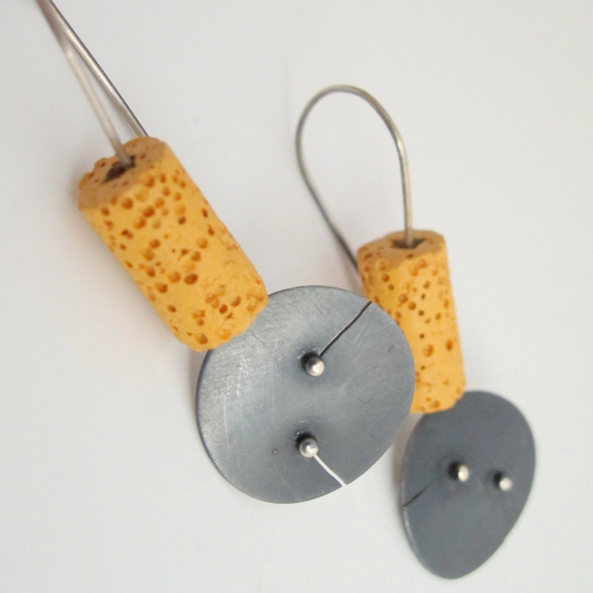 Geometric day / Yellow / earrings