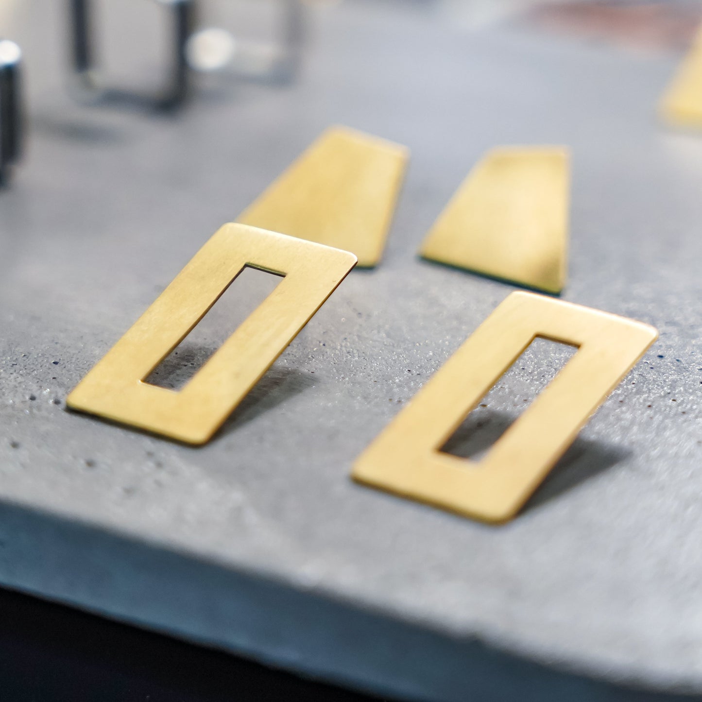 Earrings windows brass