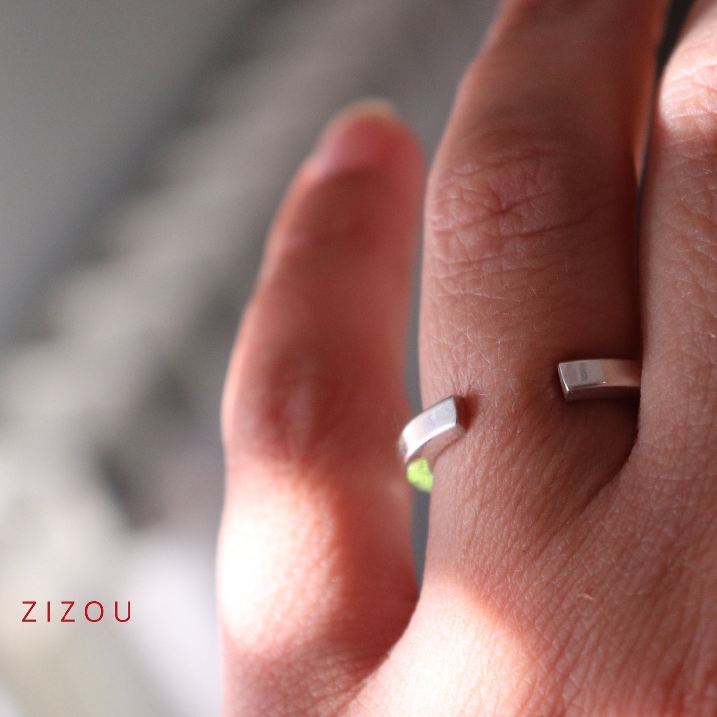2-in-1 green onyx / square / ring