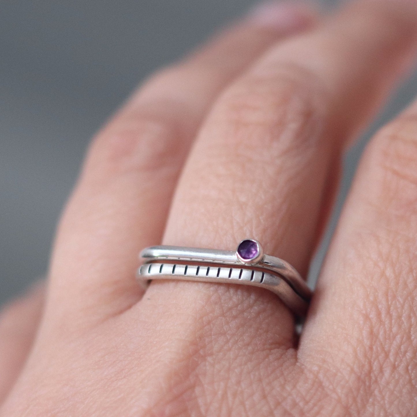 2-in-1 amethyst / square / ring