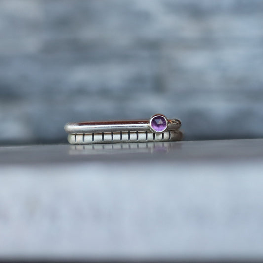 2-in-1 amethyst / square / ring