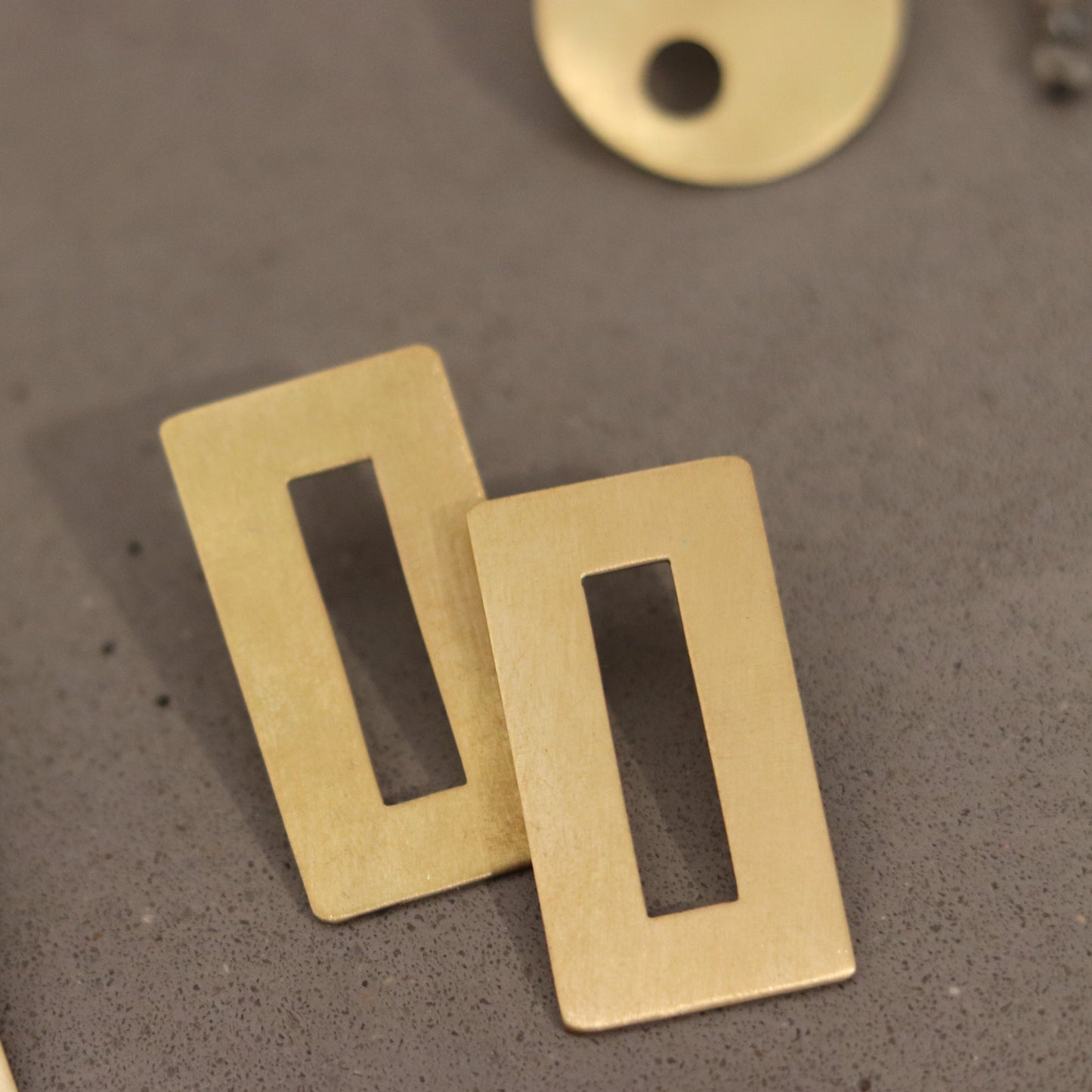 Earrings windows brass