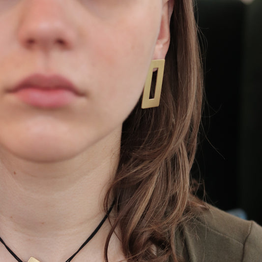 Earrings windows brass
