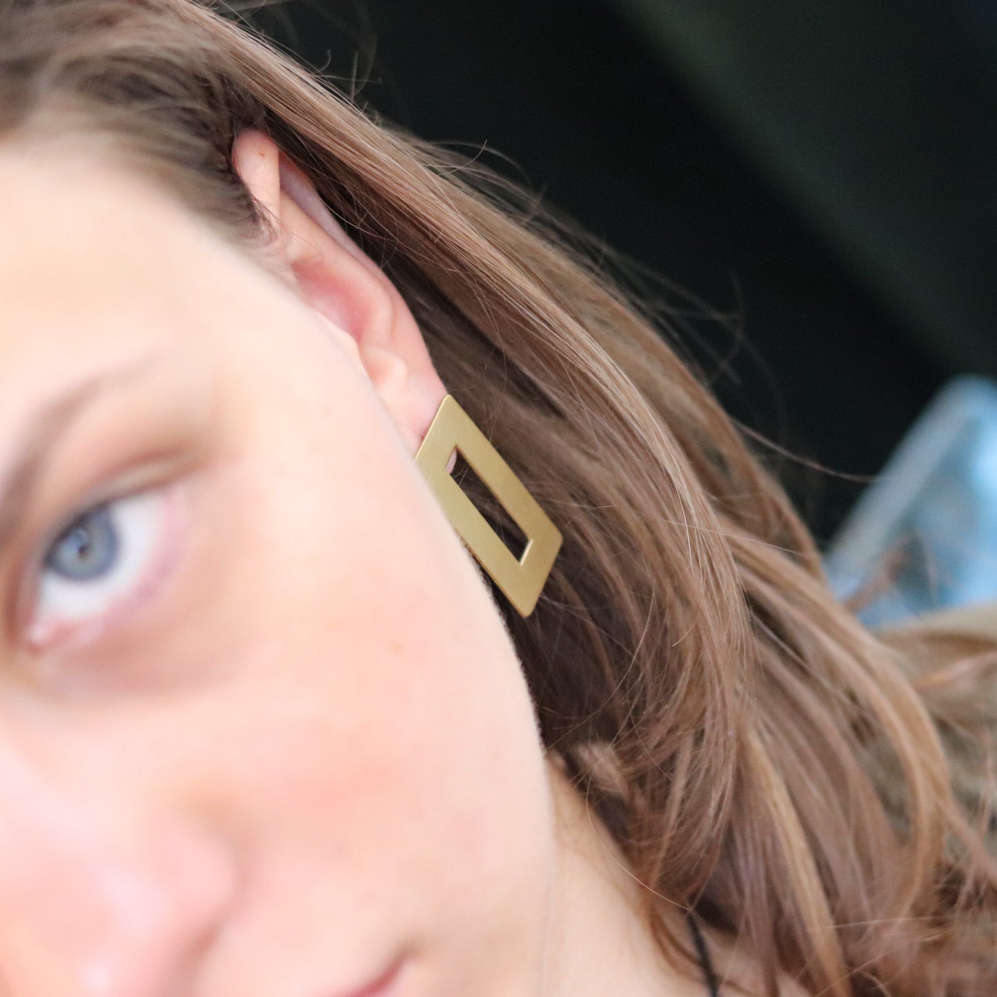 Earrings windows brass