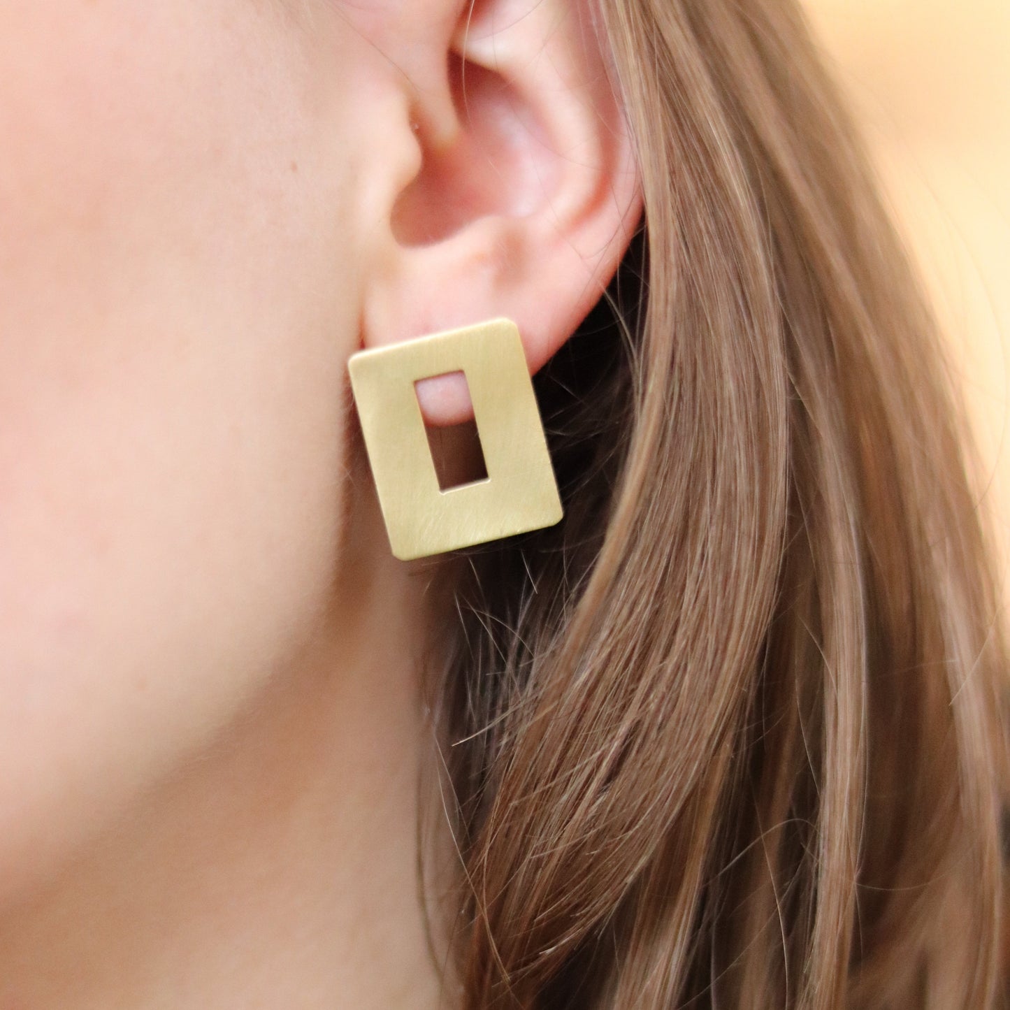 Earrings windows brass S