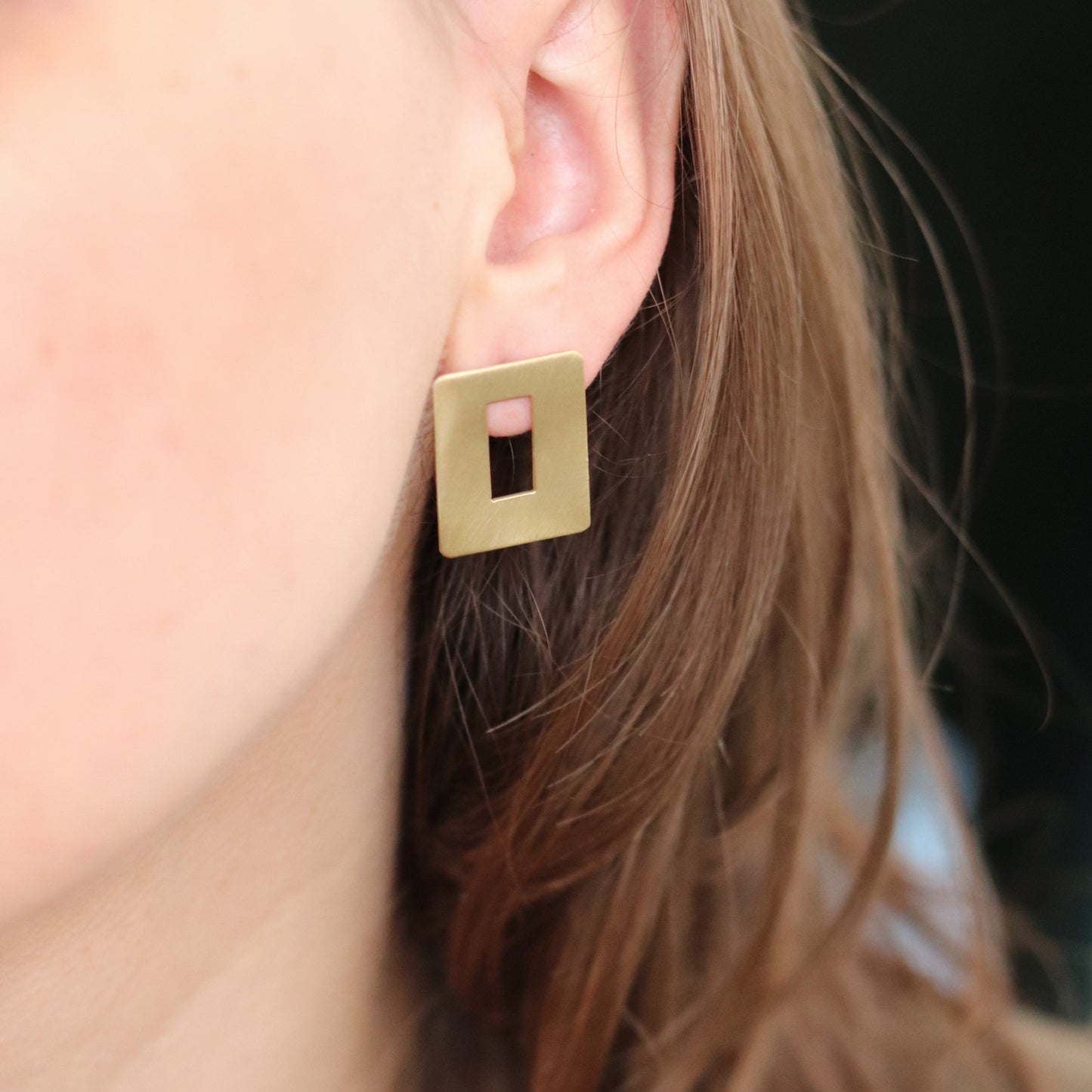 Earrings windows brass S
