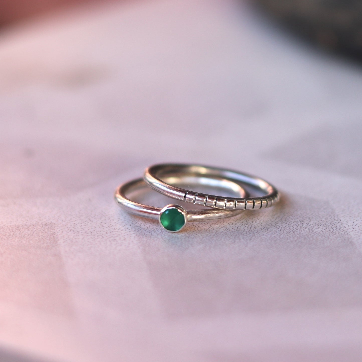 2-in-1 green onyx / round / ring