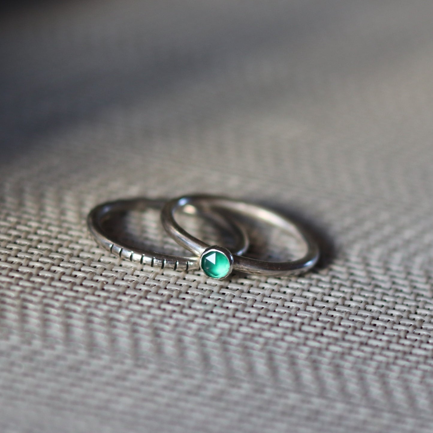 2-in-1 green onyx / round / ring