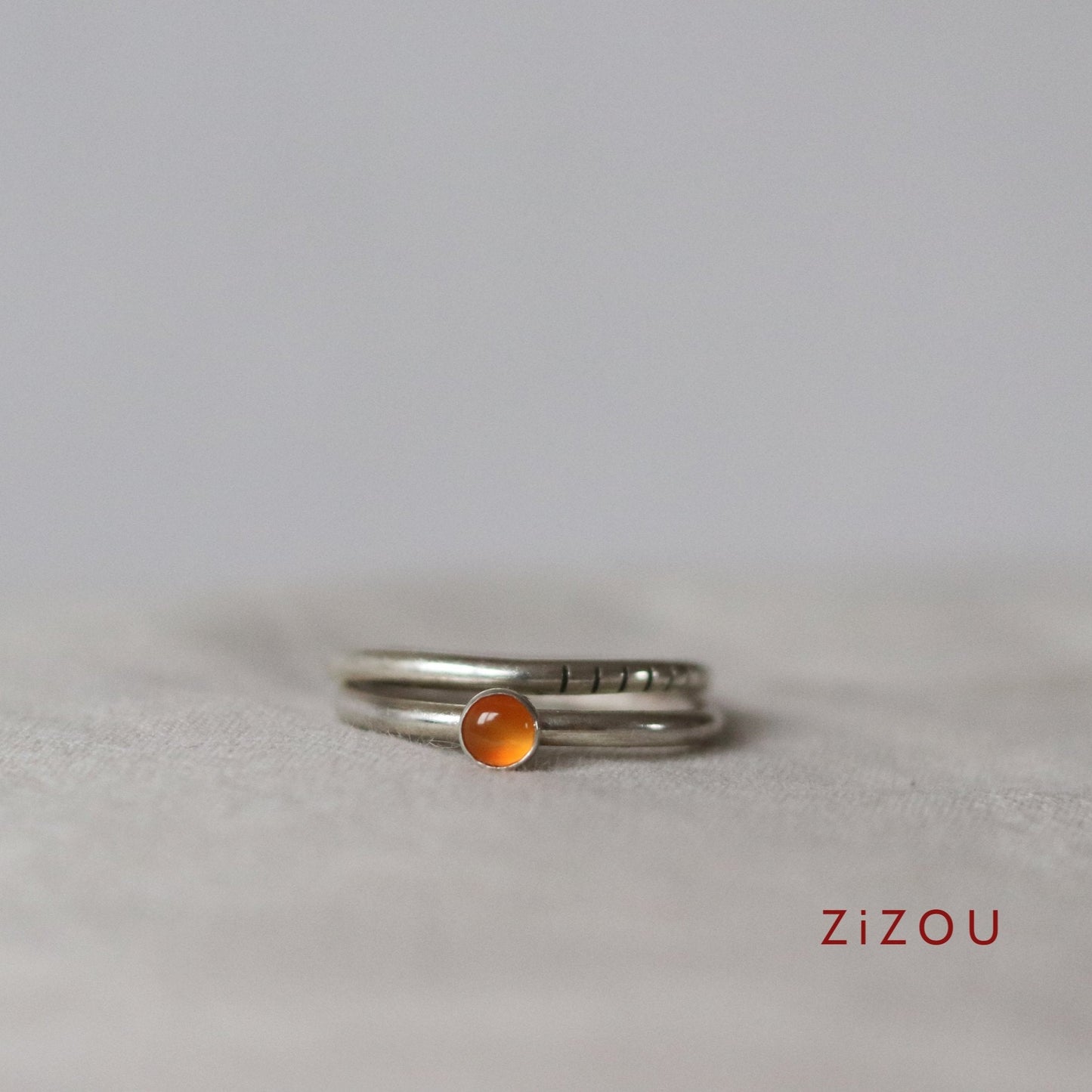 2-in-1 carnelian / round / ring