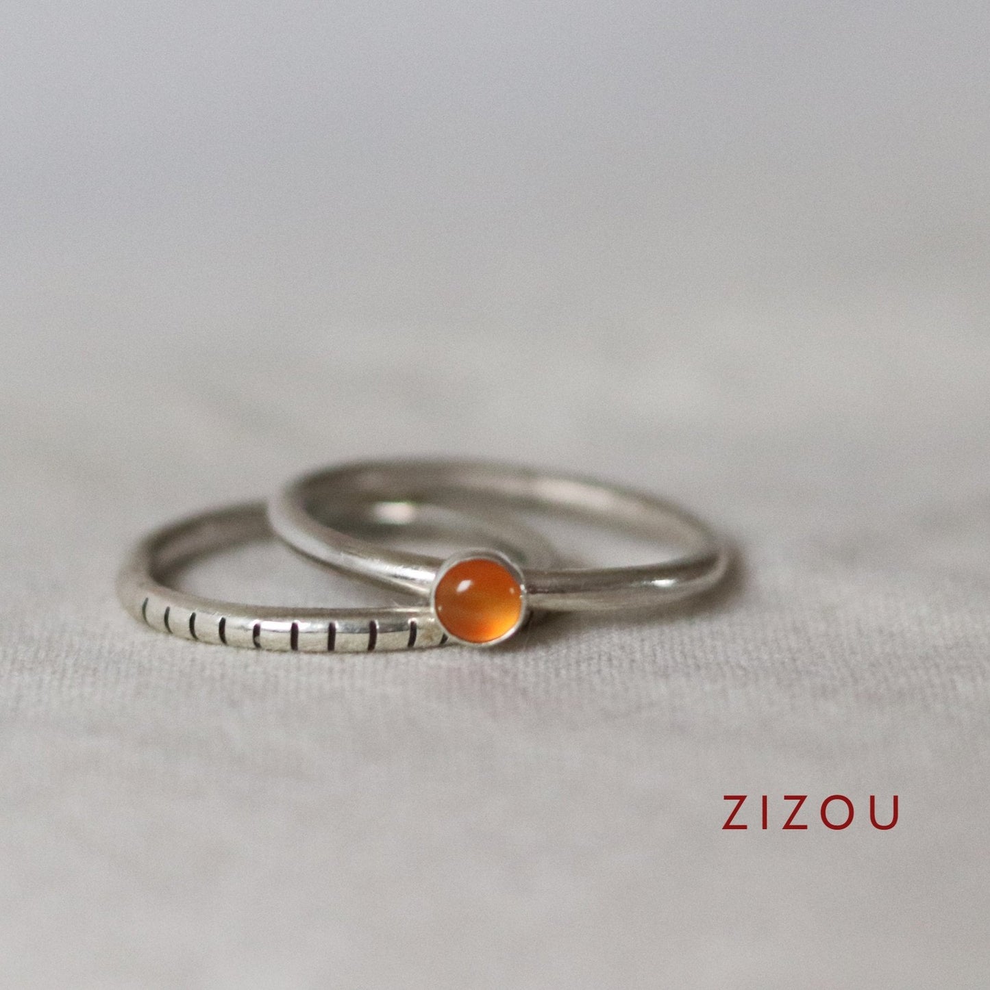 2-in-1 carnelian / round / ring