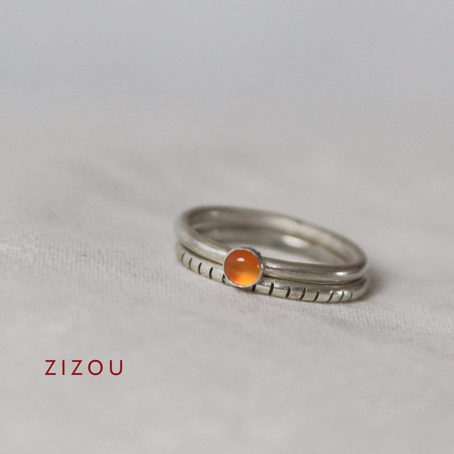 2-in-1 carnelian / round / ring