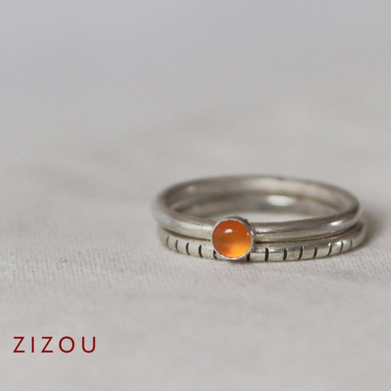 2-in-1 carnelian / round / ring