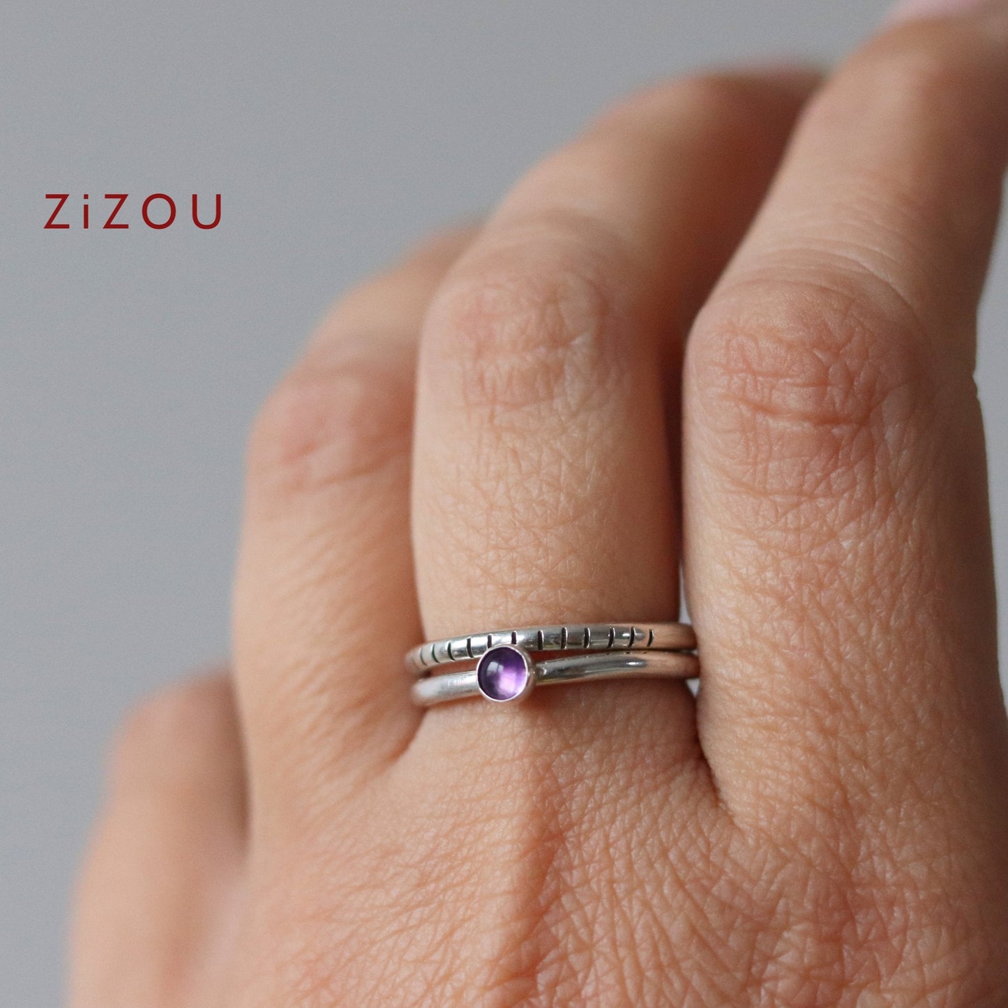 2in1 amethyst / round / ring
