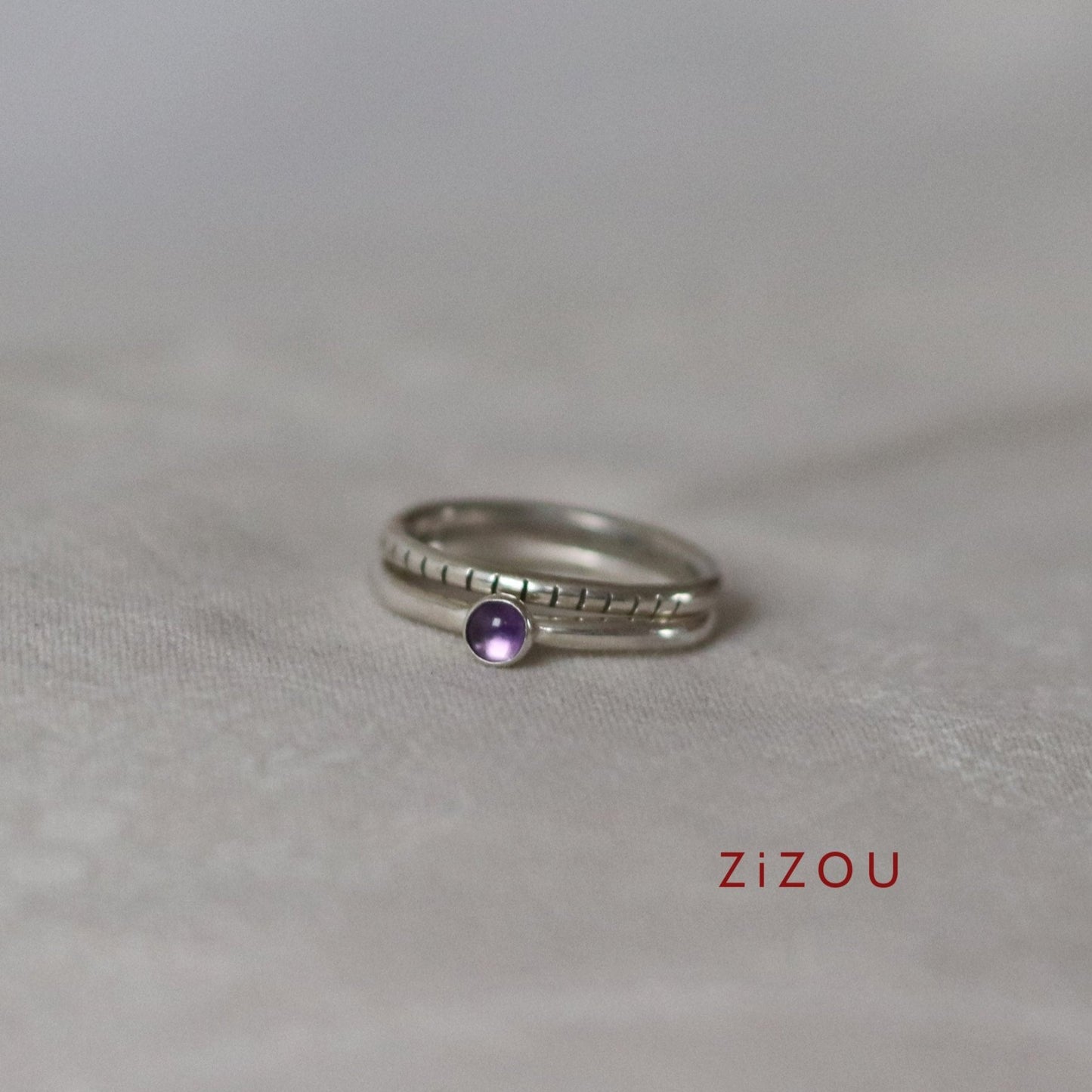 2in1 amethyst / round / ring