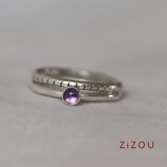 2in1 amethyst / round / ring