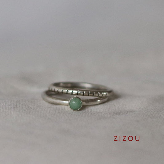 2-in-1 aventurine / round / ring