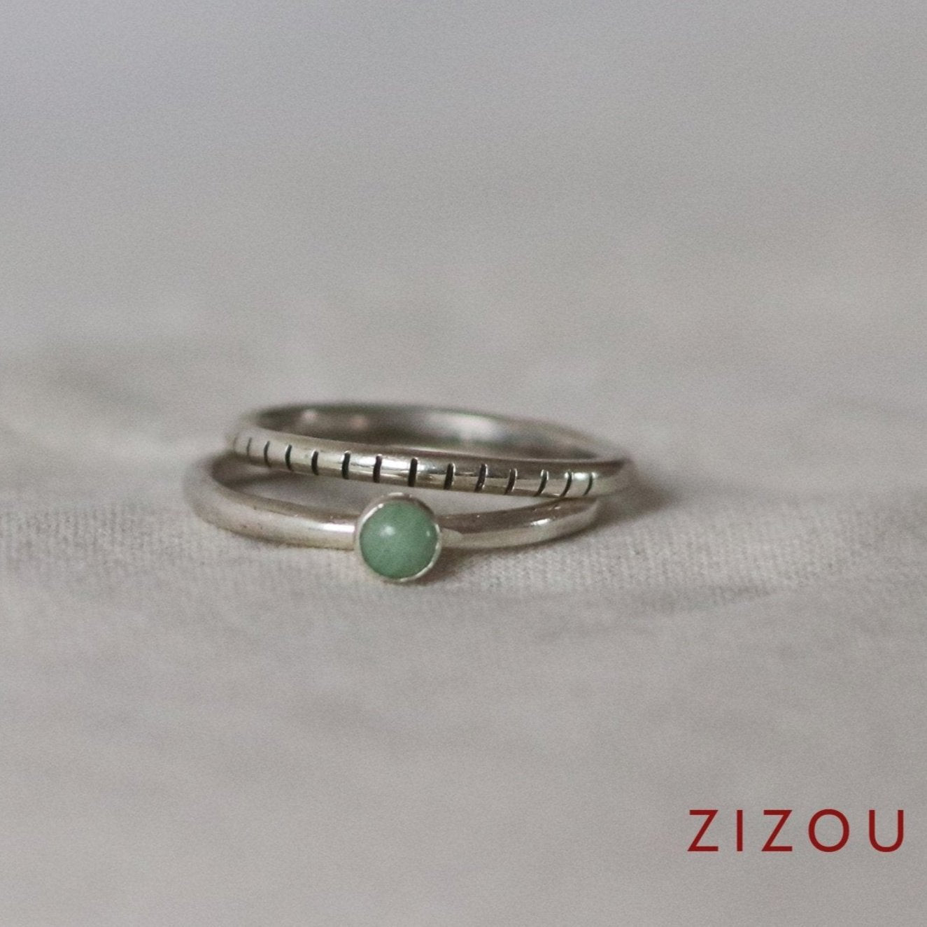 2-in-1 aventurine / round / ring