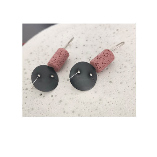Geometric day / Rose / earrings