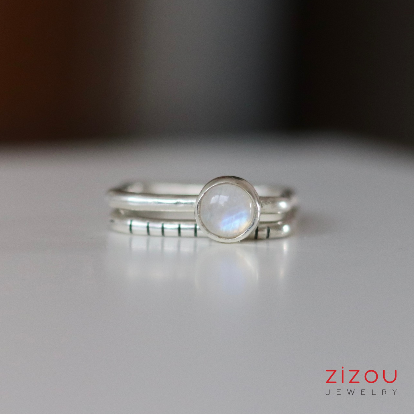 2-in-1 Moonstone / Square / Ring