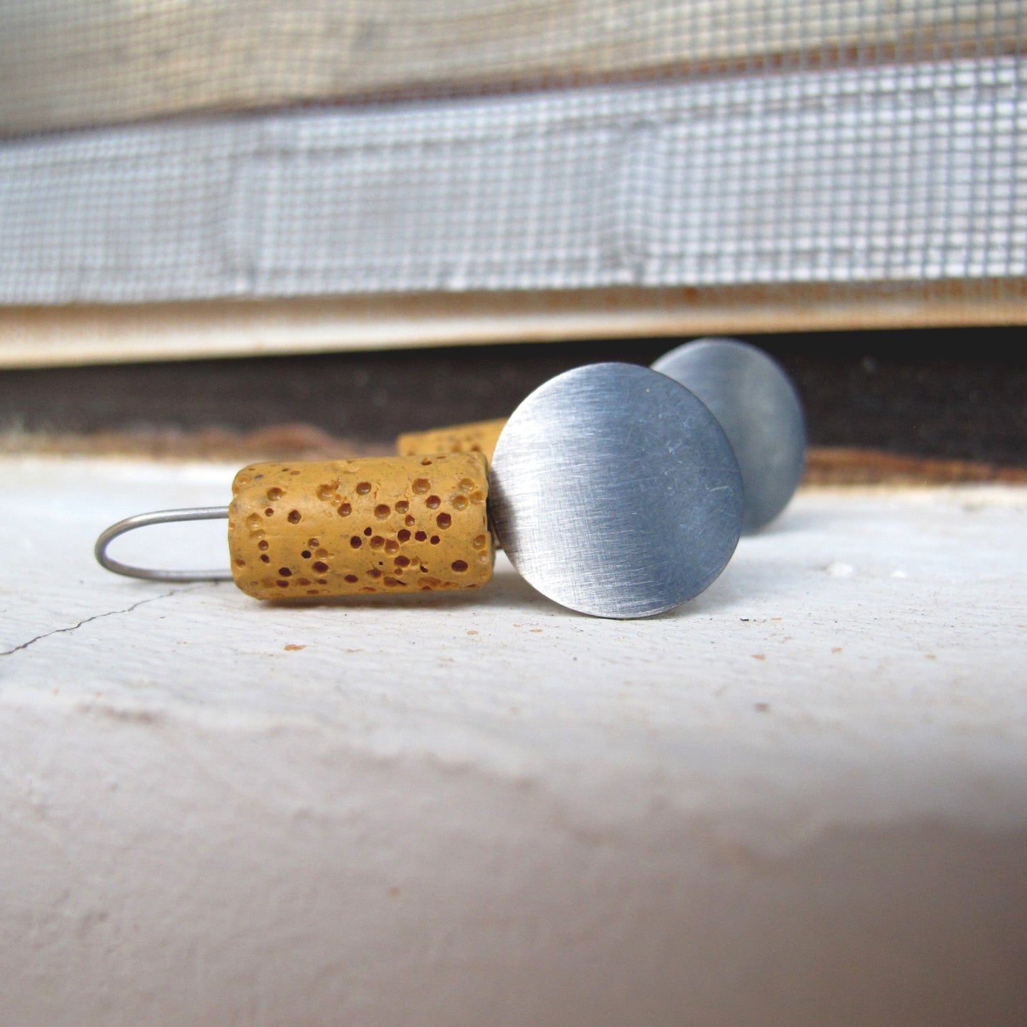 Geometric day / Yellow! / earrings