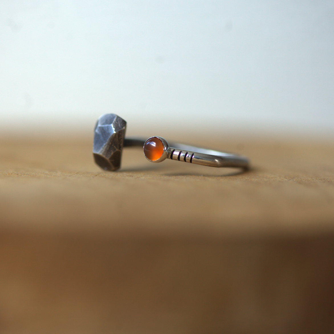 Stripes & Stones / carnelian / ring