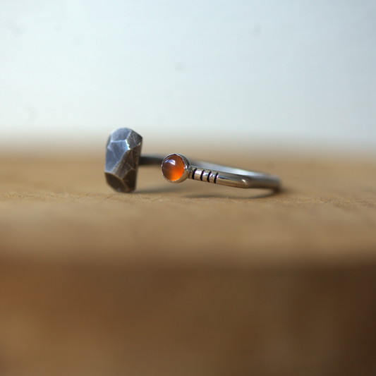 Stripes & Stones / carnelian / ring