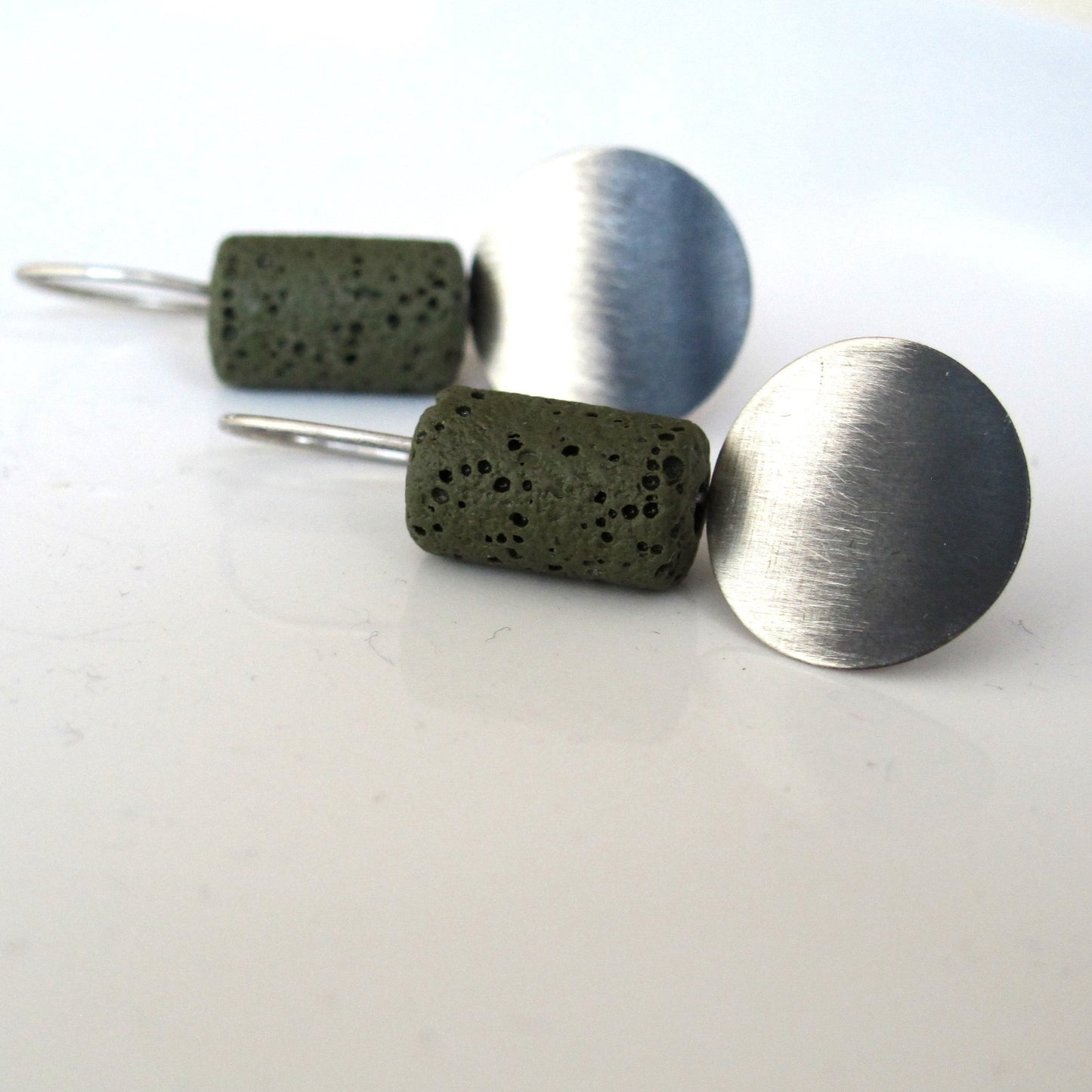 Geometric day / Deep green! / earrings