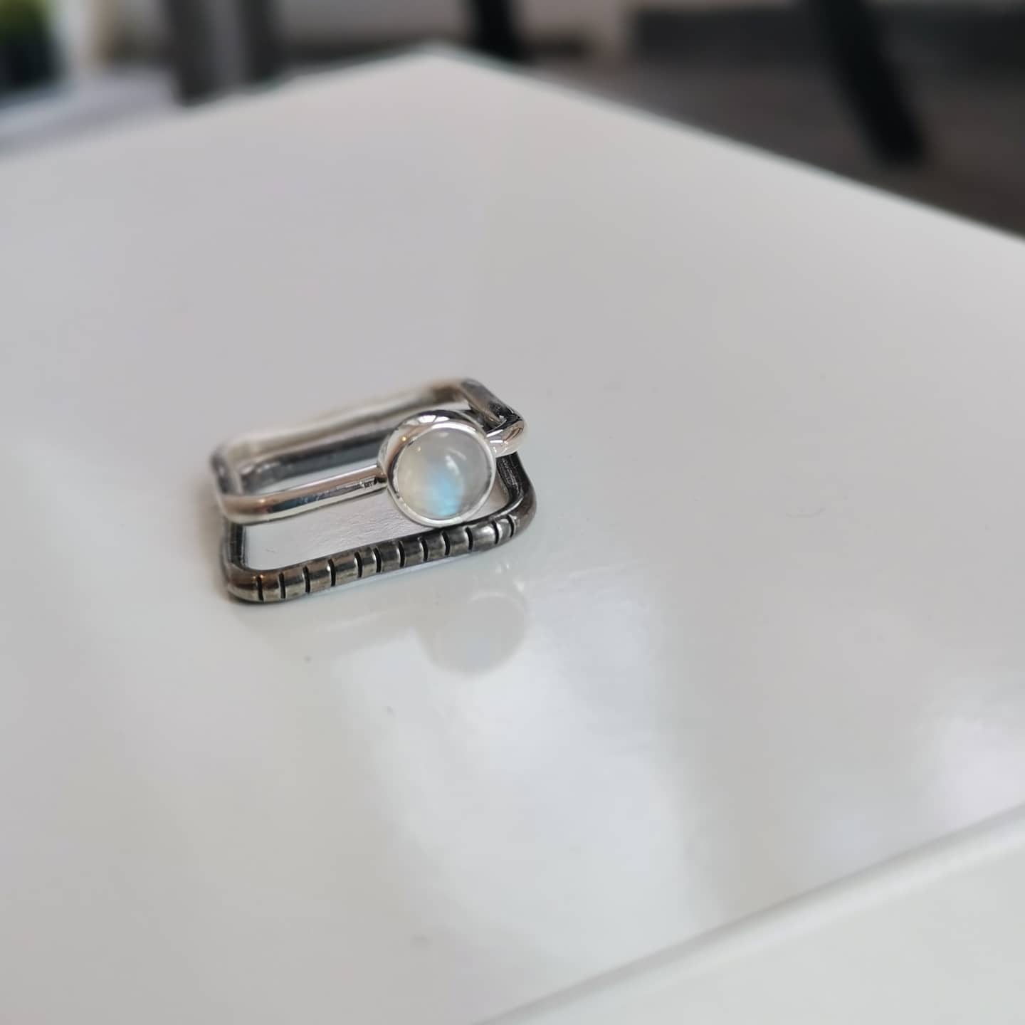 2-in-1 Moonstone / Square / Ring