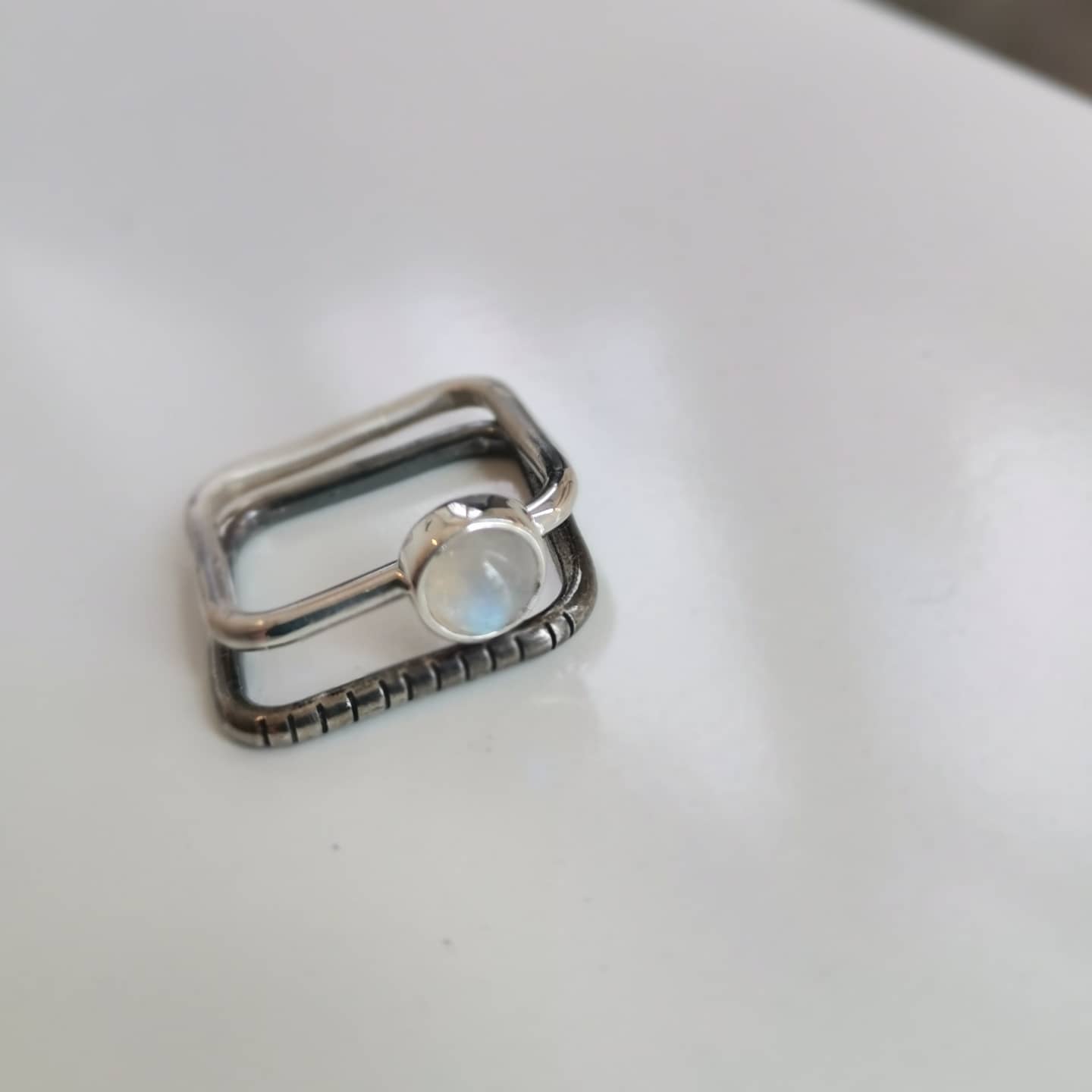 2-in-1 Moonstone / Square / Ring