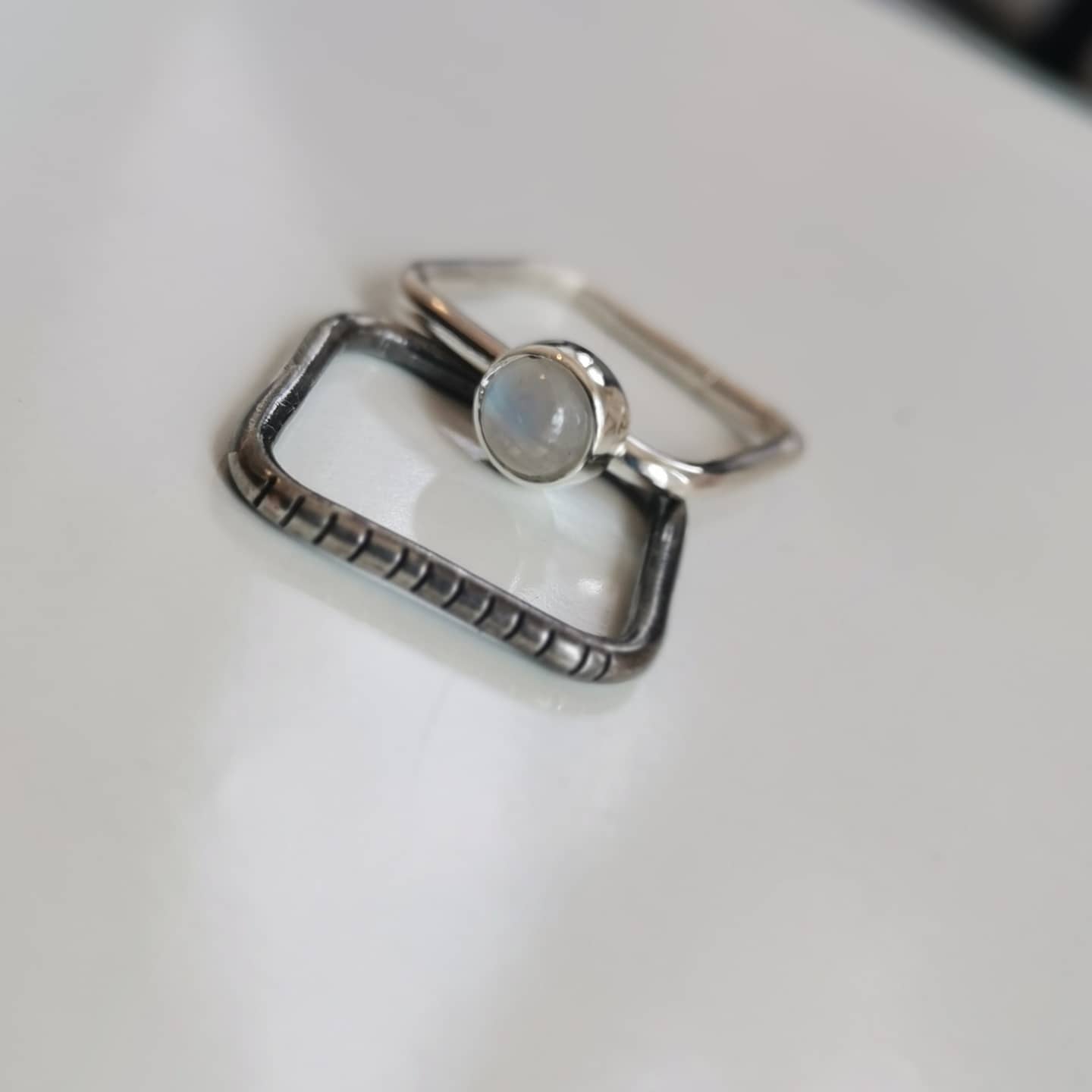 2-in-1 Moonstone / Square / Ring