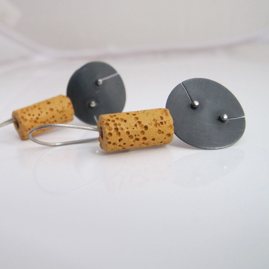 Geometric day / Yellow / earrings