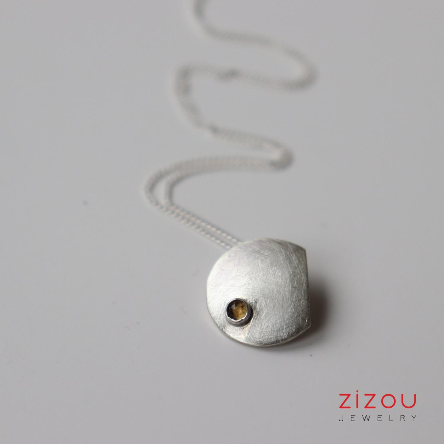 Full Moon / citrine / necklace