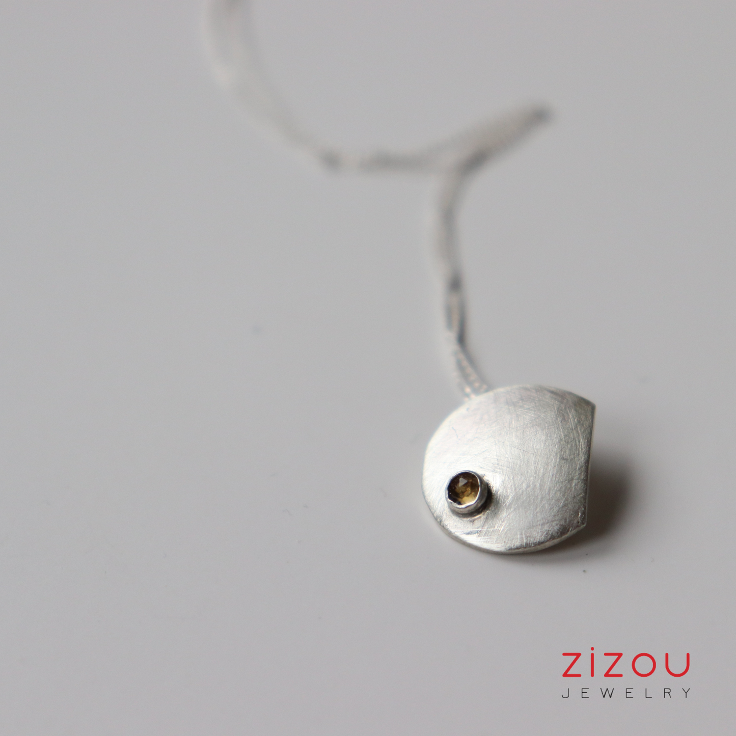 Full Moon / citrine / necklace