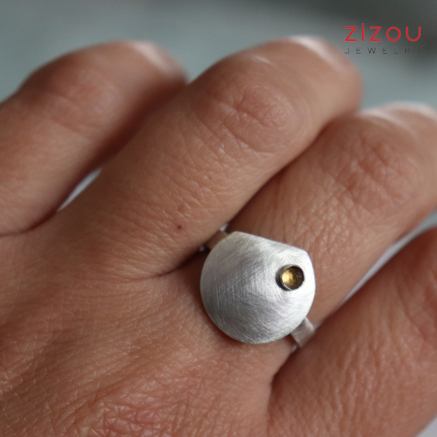 Full Moon / citrine / ring