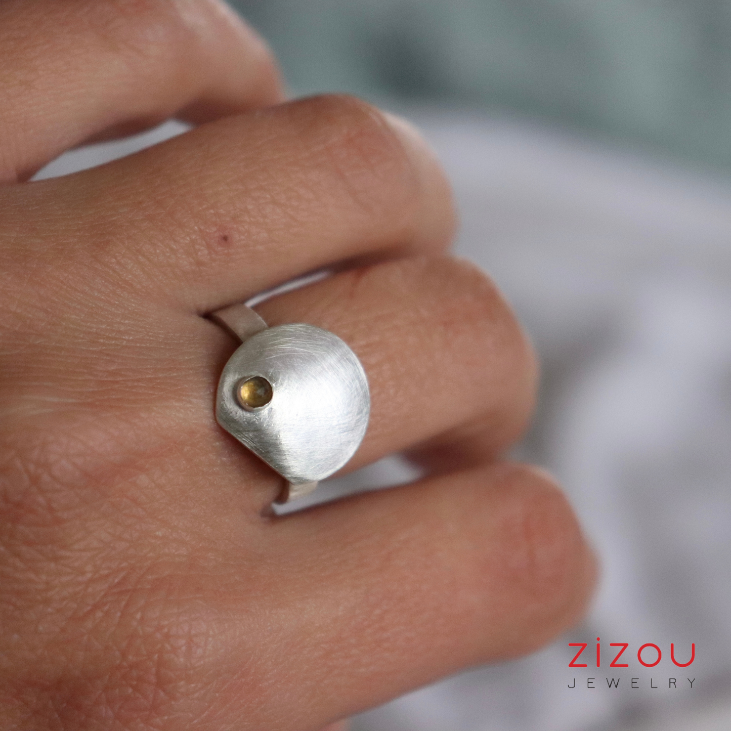 Full Moon / citrine / ring