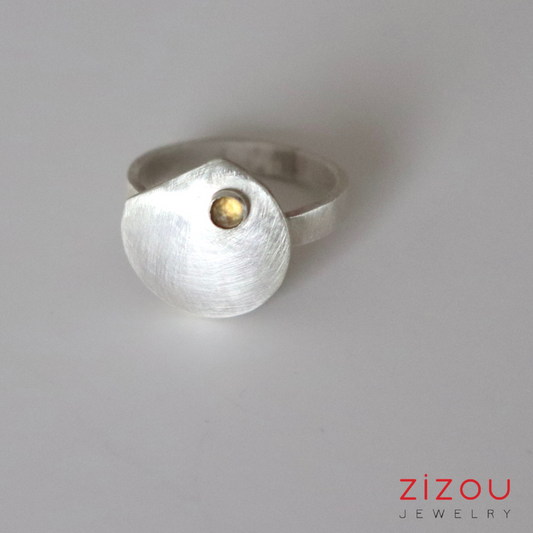 Full Moon / citrine / ring