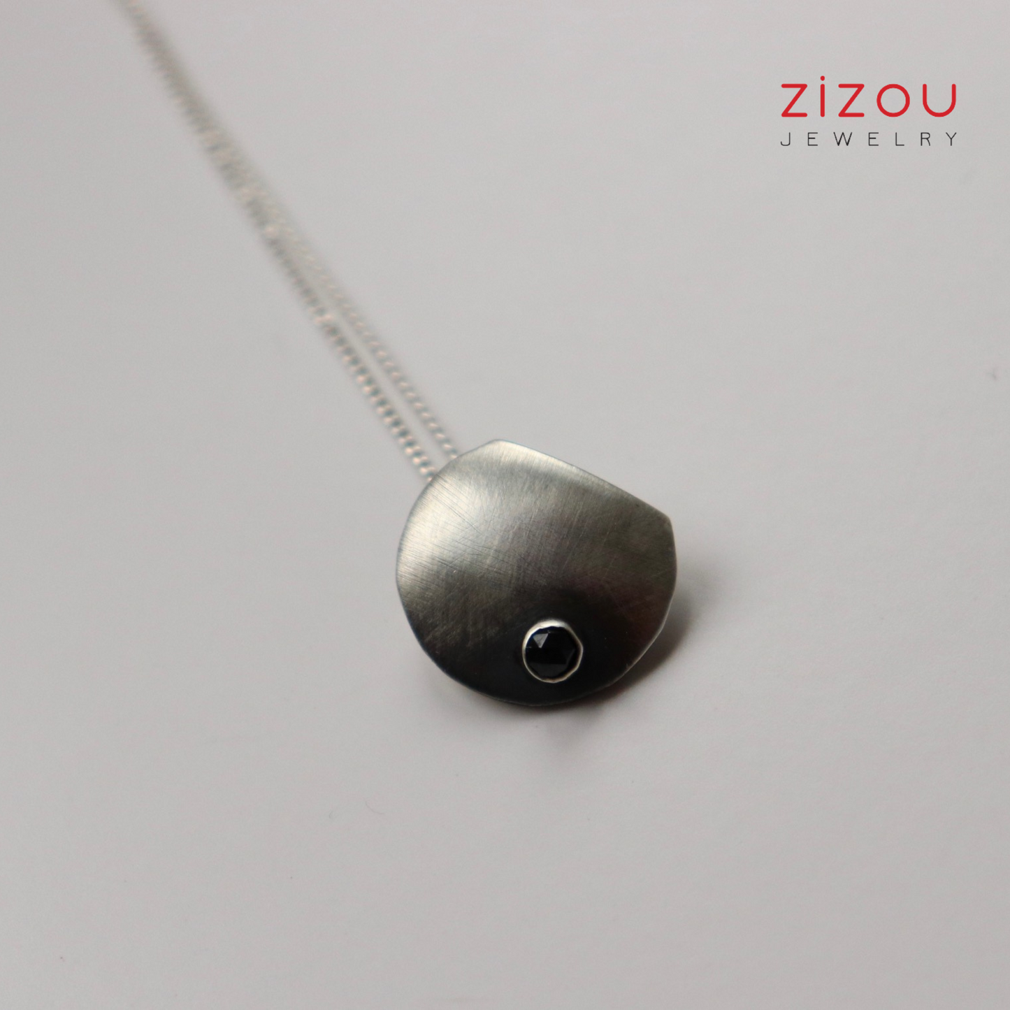 The Moon / Black spinel / necklace