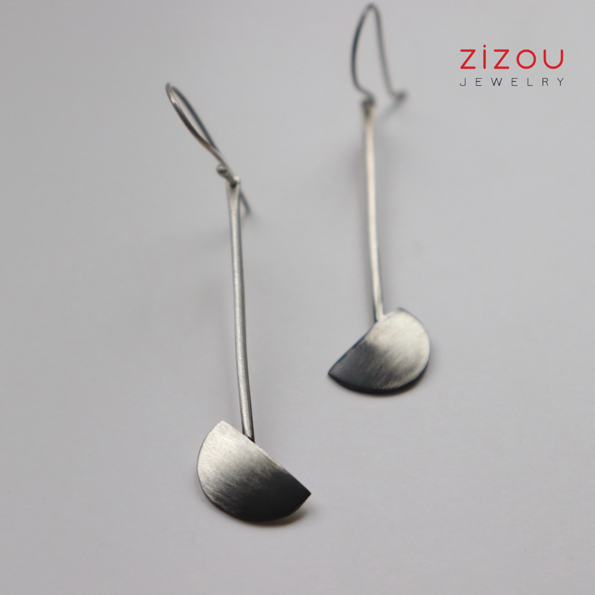 moon mjesec nakit zizou srebrne naušnice dangle monn earrings