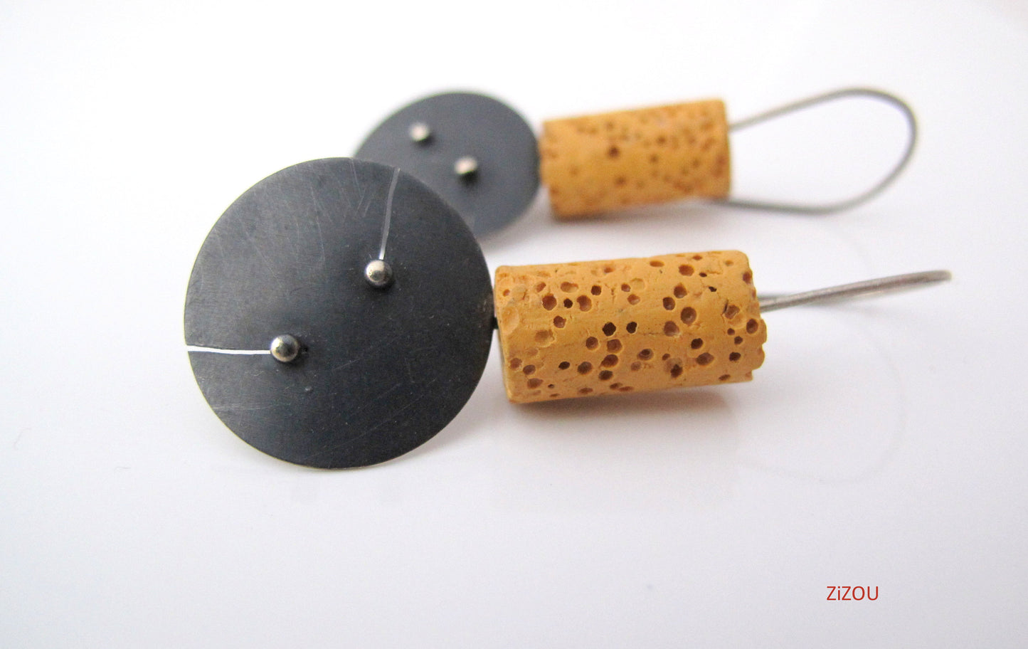 Geometric day / Yellow / earrings