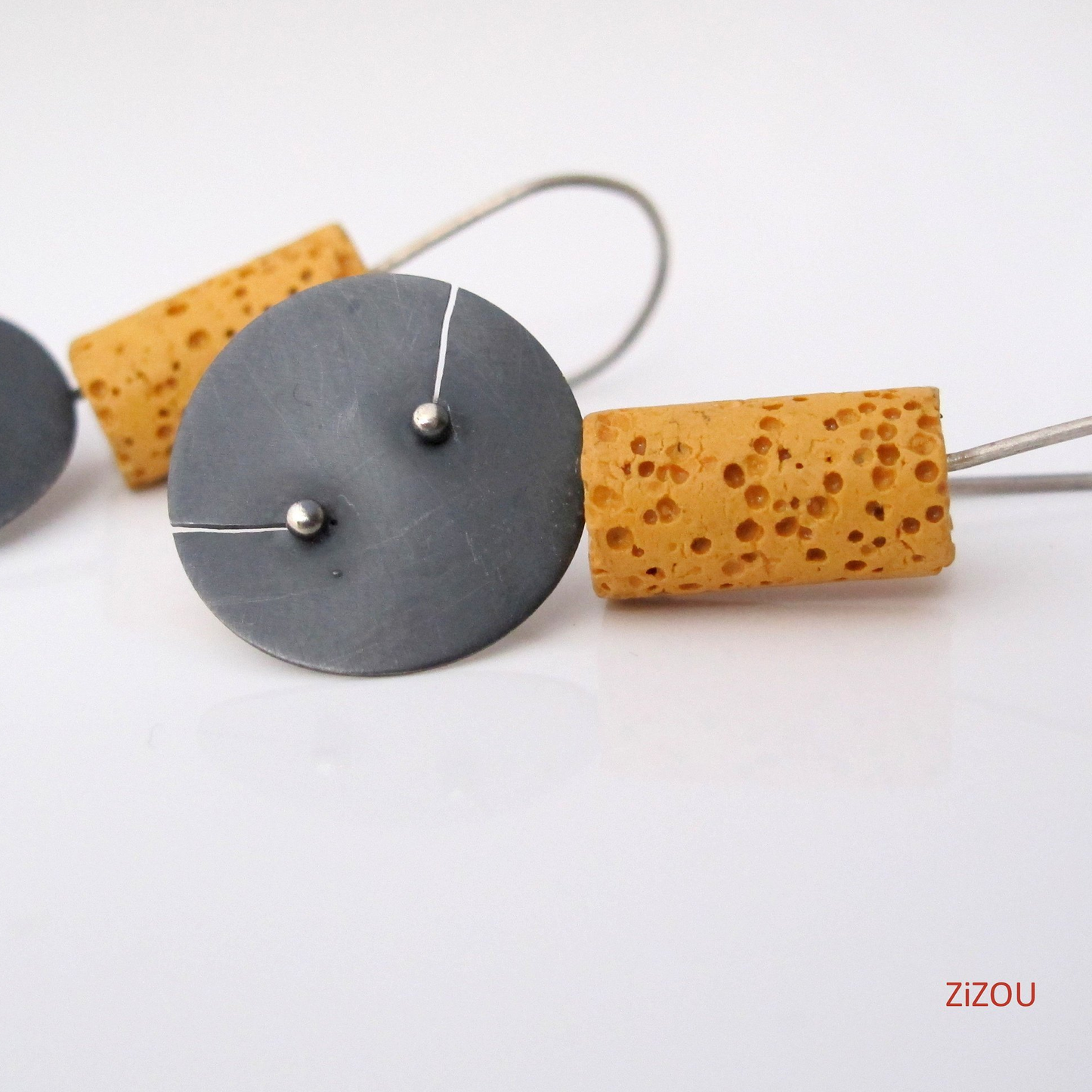 Geometric day / Yellow / earrings