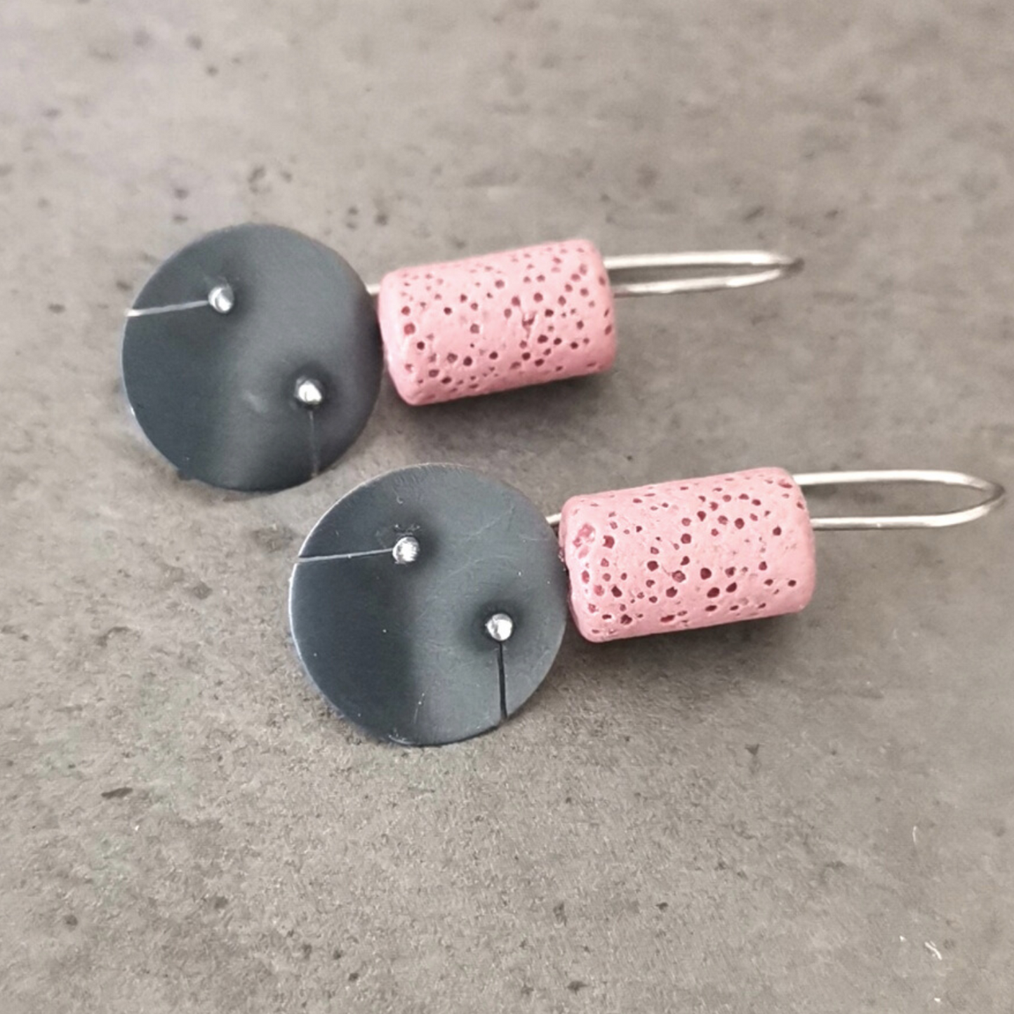 Geometric day / Rose / earrings