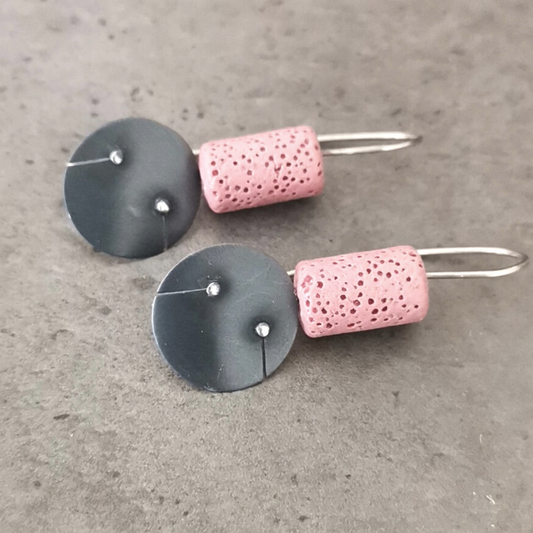 Geometric day / Rose / earrings